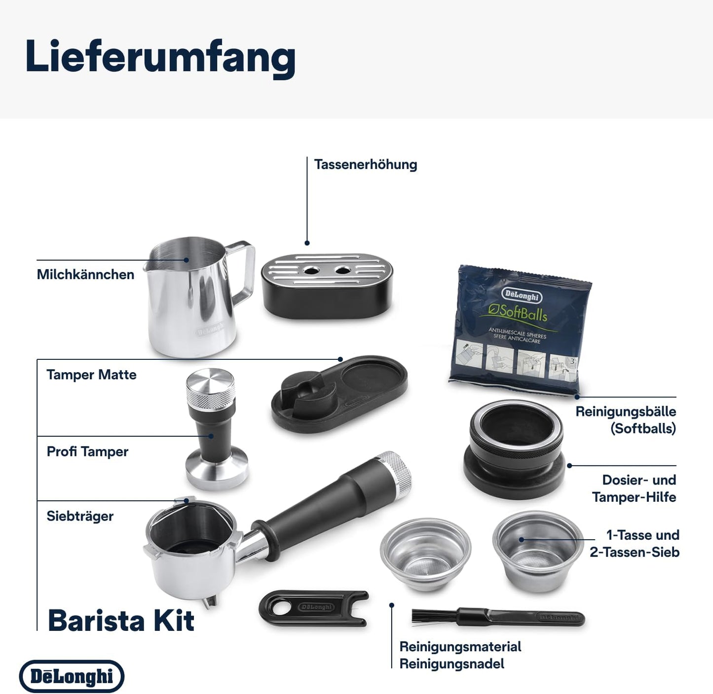 De'Longhi Siebträgermaschine La Specialista Arte EC9155.MB. Espressomaschine mit Mahlwerk. 8 Mahlgrade. 15 Bar. 3 Temperaturen. Milchschaumdüse. 1550W. 1.7L Tank. Edelstahl/Schwarz inkl. Barista-Kit