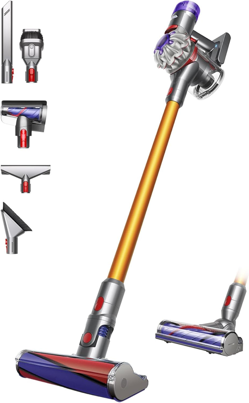 Dyson V8 Absolute Kabelloser Staubsauger. 115 AW. bis zu 40 Min Laufzeit. Motorbar mit Haarentwirrungstechnologie. entfernt Tierhaare. Fluffy Bodendüse. Hand- und Bodenstaubsauger