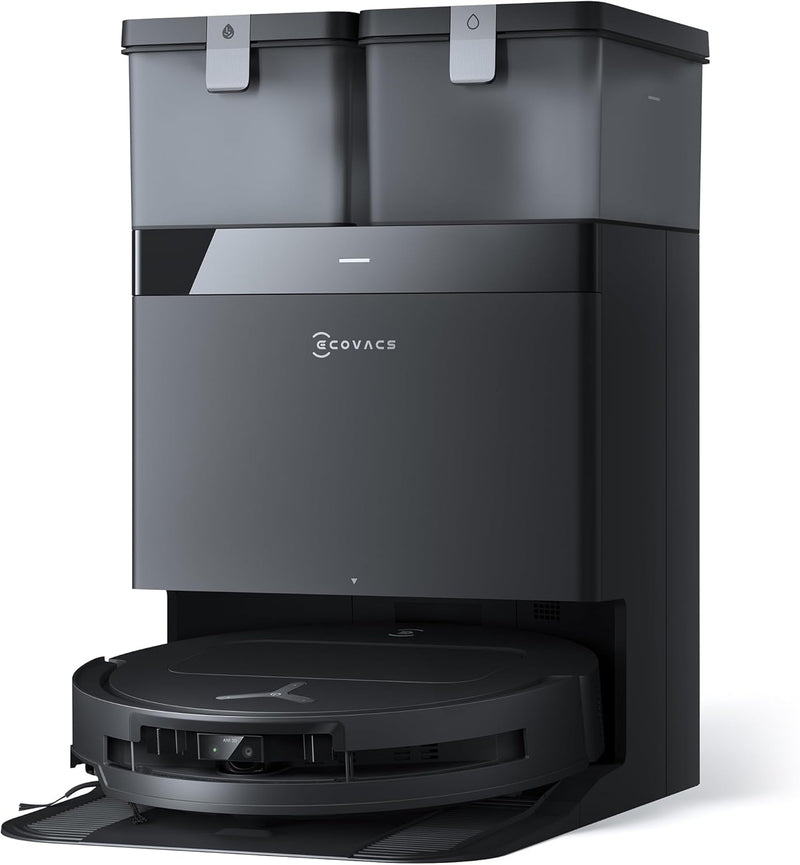 ECOVACS DEEBOT T50 OMNI Gen2 Saugroboter mit Wischfunktion. 21.000 Pa. Ausziehbare Seitenbürste und Mopp. ZeroTangle 2.0. Moppwäsche mit 75°C heißem Wasser. All-in-One Station. ultradünn 81 mm.Schwarz
