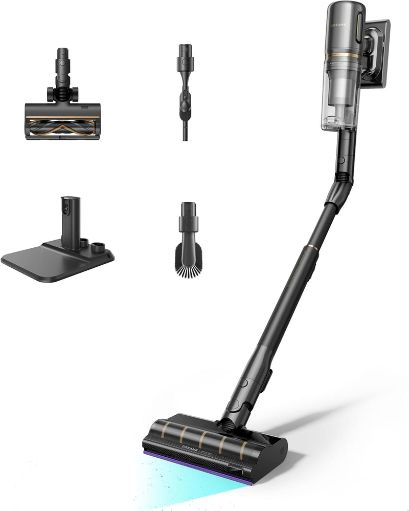 dreame V20 Pro-A Kabelloser Staubsauger. Kantenreinigung 0 mm. ohne Verheddern. für Hartböden und Teppiche. 24.000PA / 210 AW. 90 Min. maximale Laufzeit. Filterung 99.99%. entfernt Tierhaare