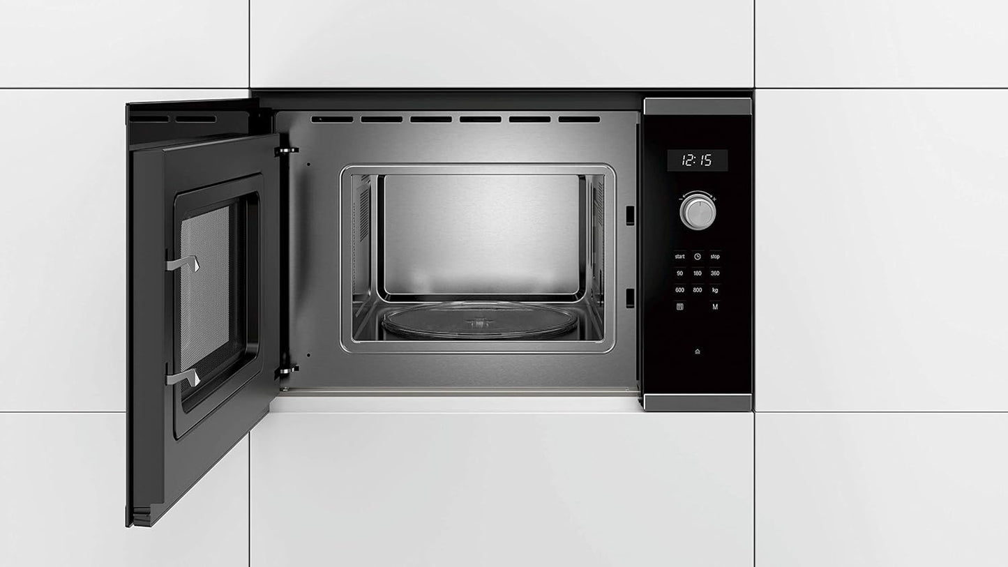 Bosch BFL524MS0 Series 6 Built-In Microwave / 900 W / 20 L / Turntable 25.5 cm / Left Door Hinge / Stainless Steel / AutoPilot 7 / Electronic Door Opening