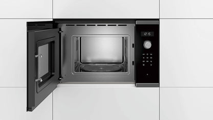 Bosch BFL524MS0 Series 6 Built-In Microwave / 900 W / 20 L / Turntable 25.5 cm / Left Door Hinge / Stainless Steel / AutoPilot 7 / Electronic Door Opening