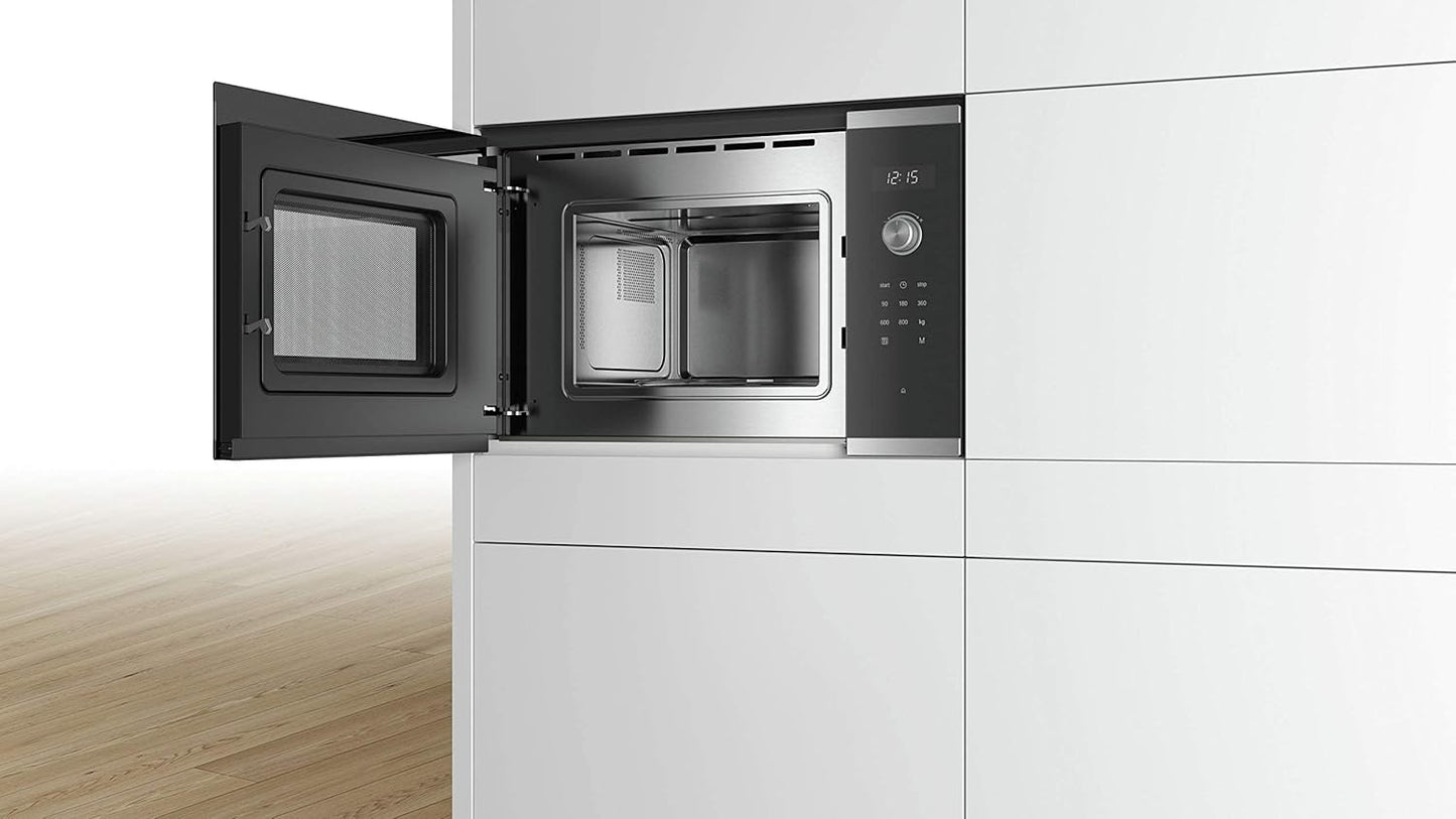 Bosch BFL524MS0 Series 6 Built-In Microwave / 900 W / 20 L / Turntable 25.5 cm / Left Door Hinge / Stainless Steel / AutoPilot 7 / Electronic Door Opening